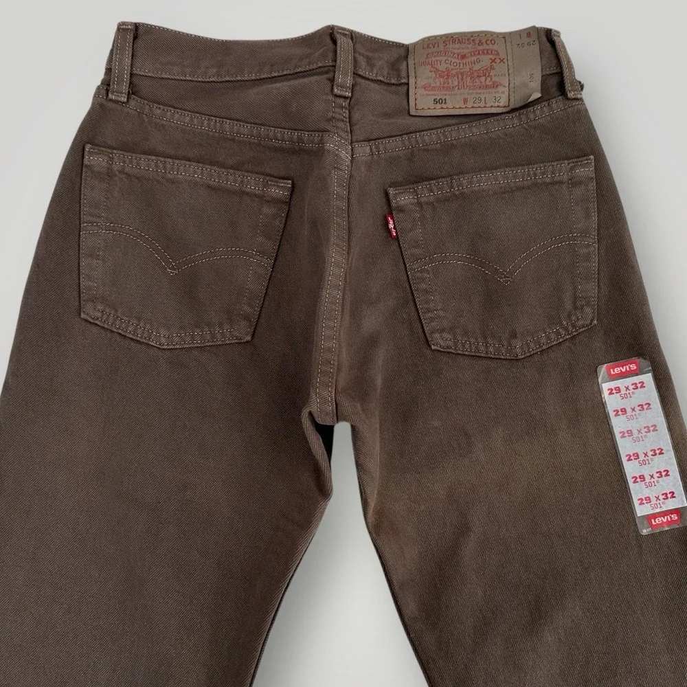 VTG 2000 Levi's 501 XX 29x32 USA MADE Jeans New Old Stock‎ BROWN Denim Y2K NWT